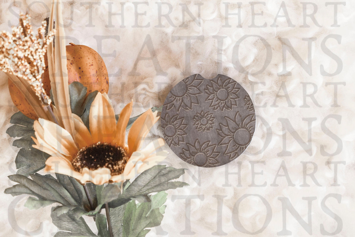 Leather Sunflower Patch Bundle PNG Digital Download