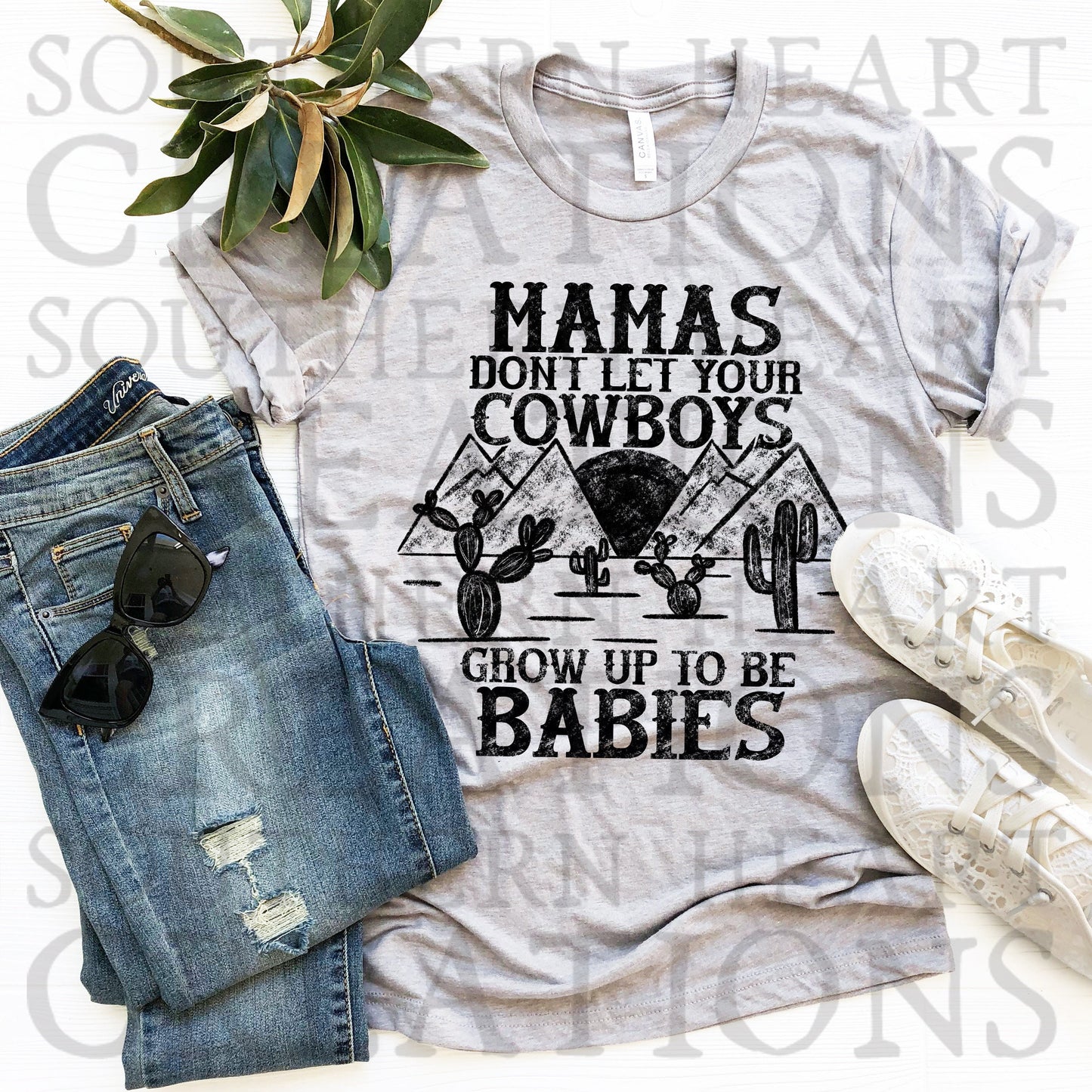 Mamas Don't Let Your Cowboys Grow Up to be Babies SOLID PNG Digital File