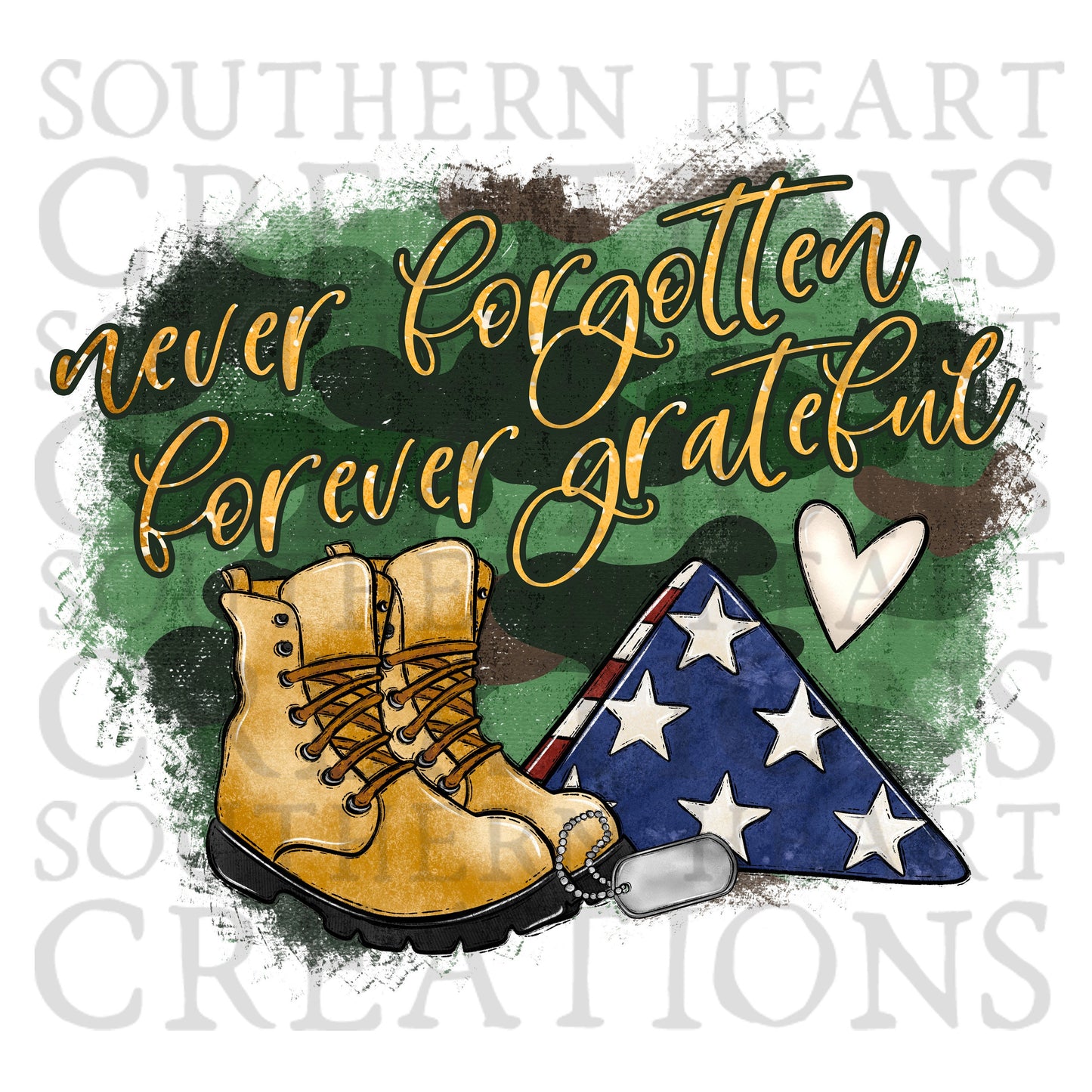 Never Forgotten, Forever Grateful PNG Digital File