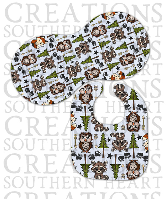 Woodland Bib and Burp Cloth PNG Digital File