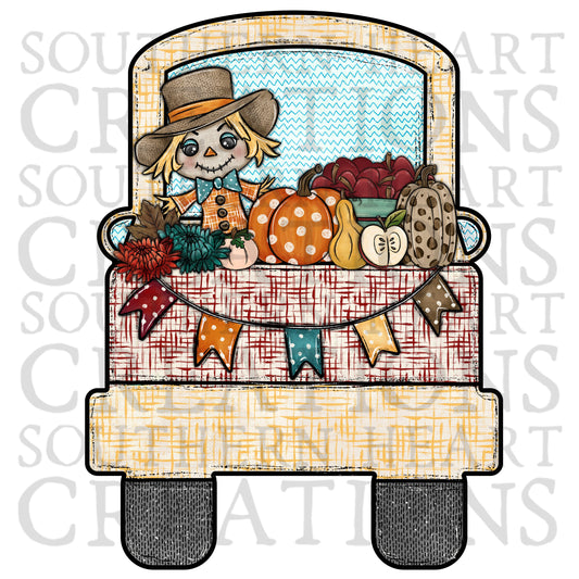 Fall Truck BLANK Door Hanger PNG Digital File