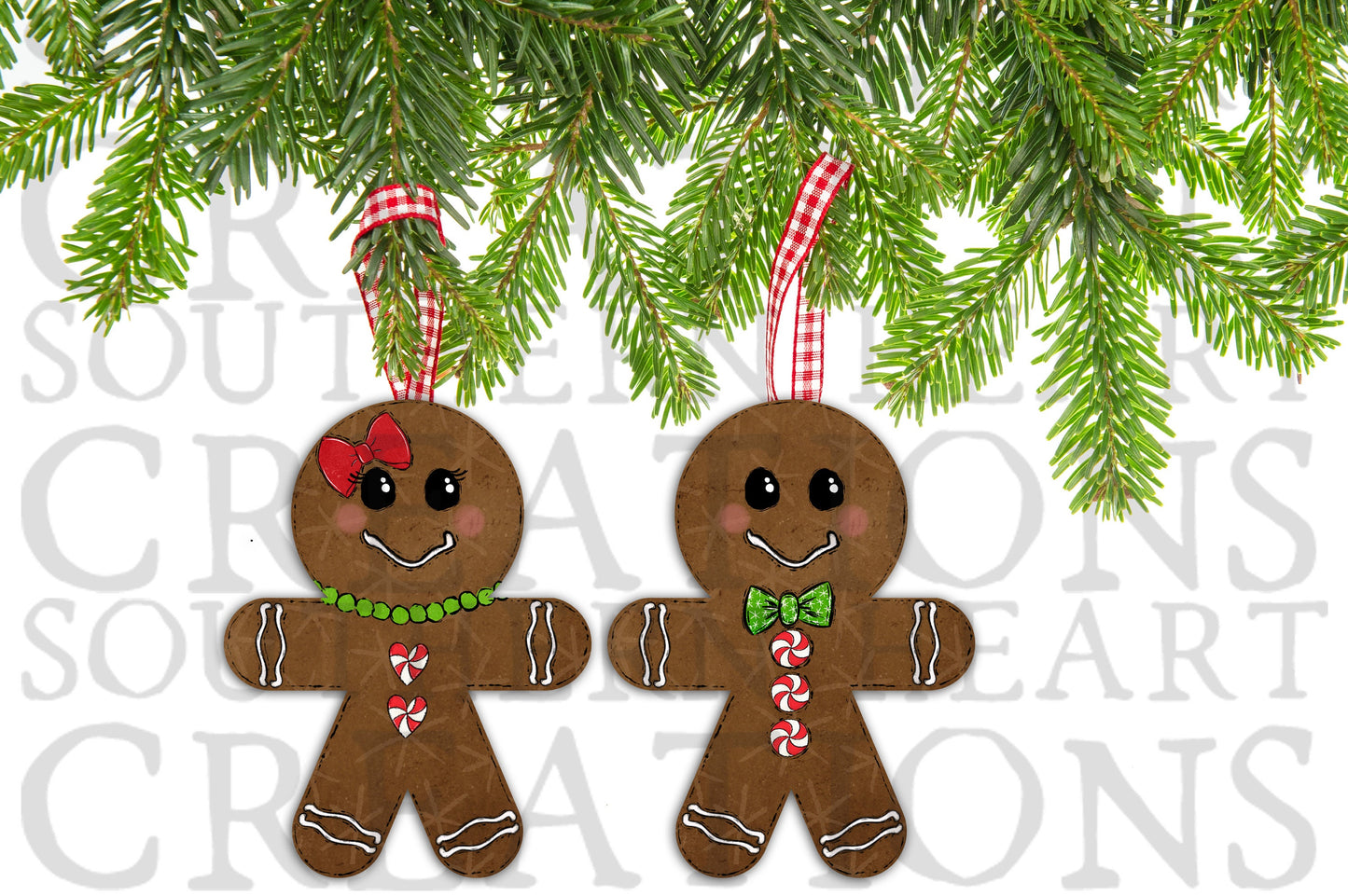 Gingerbread People Ornaments PNG Digital File