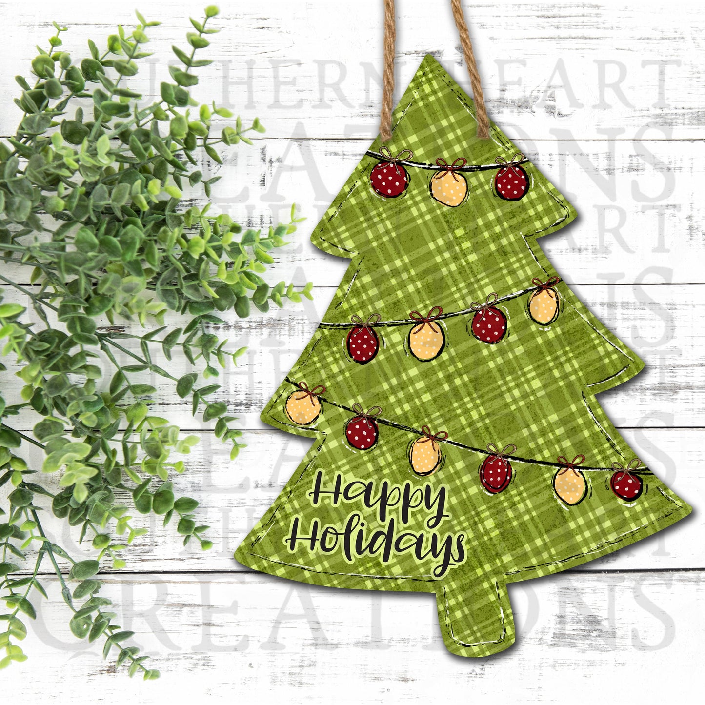 Christmas Tree Door Hanger PNG Digital File