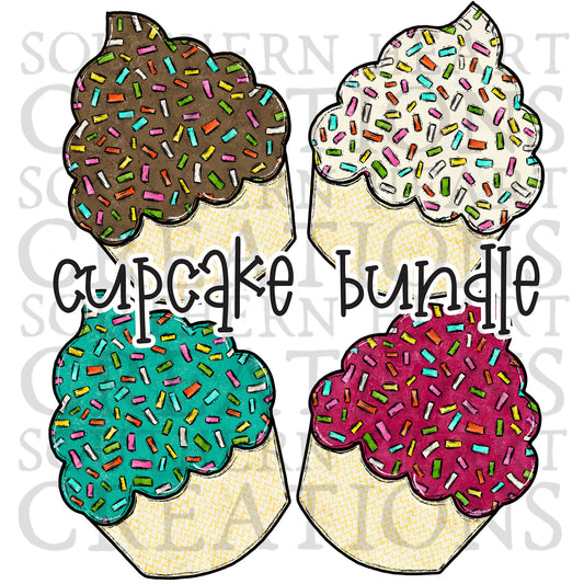 Cupcake Bundle Door Hanger PNG Digital File