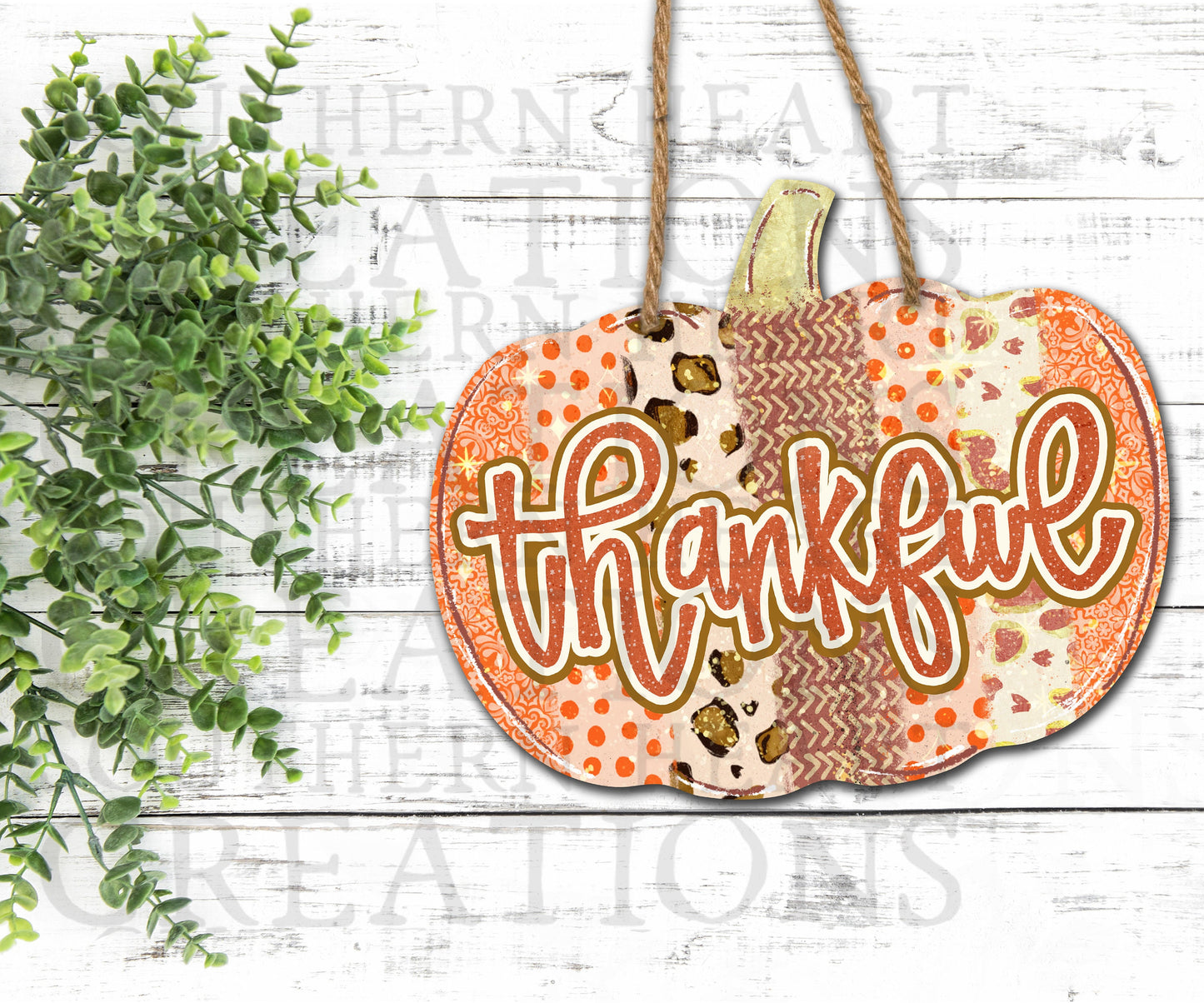 Brushstroke Pumpkin Door Hanger PNG Digital File