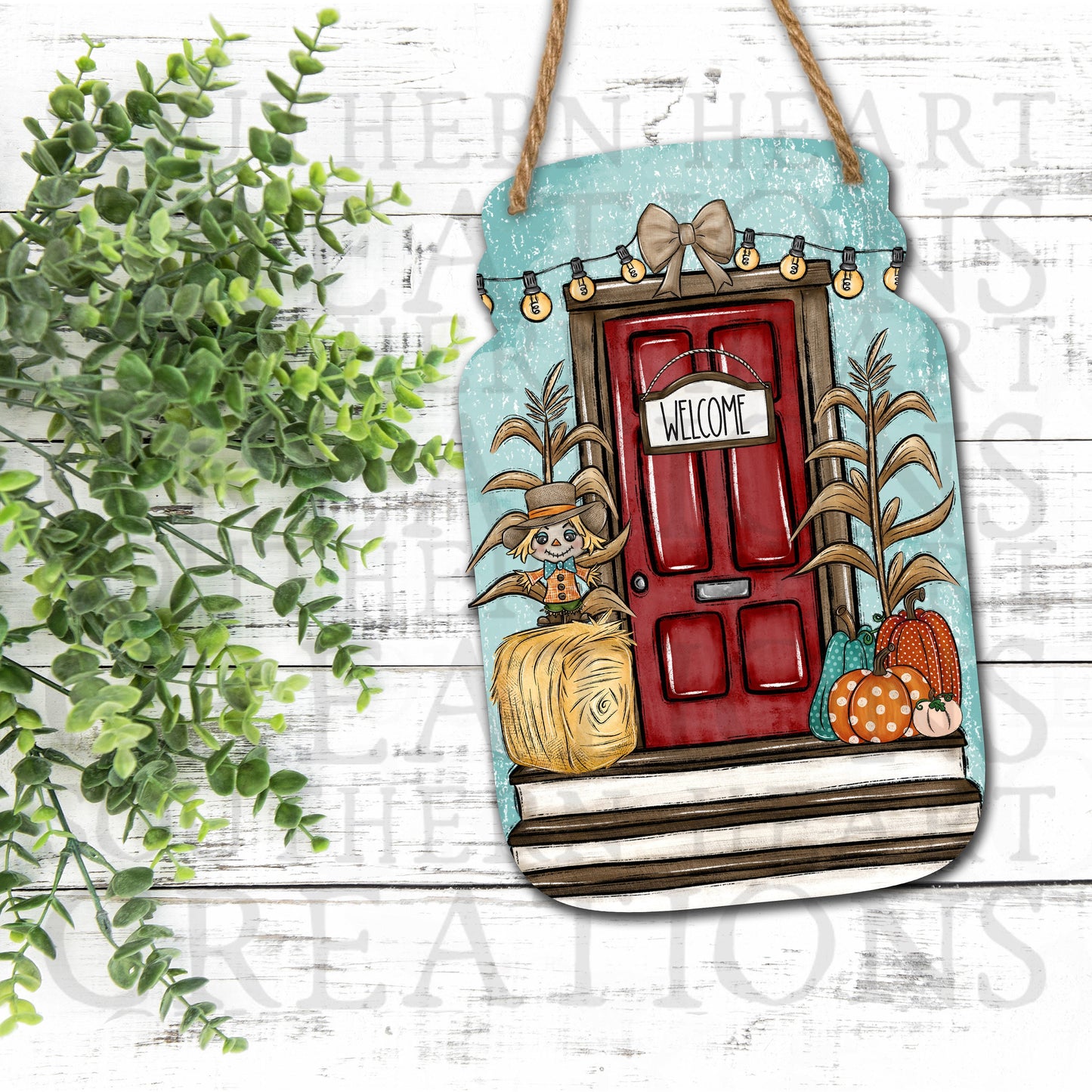 Mason Jar Door Hanger Fall PNG Digital File