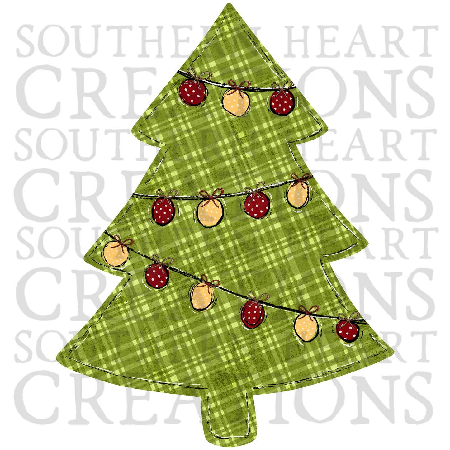 Christmas Tree Door Hanger PNG Digital File