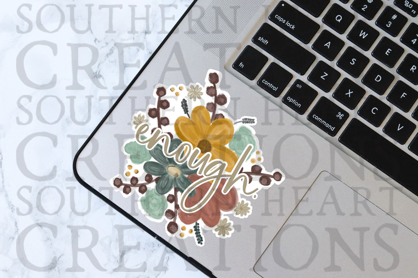 Enough. Floral Sticker Design Printable PNG Digital File