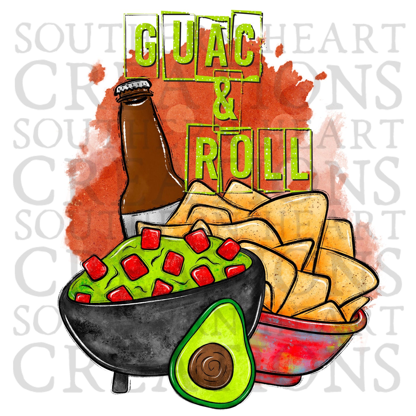 Guac & Roll PNG Digital File