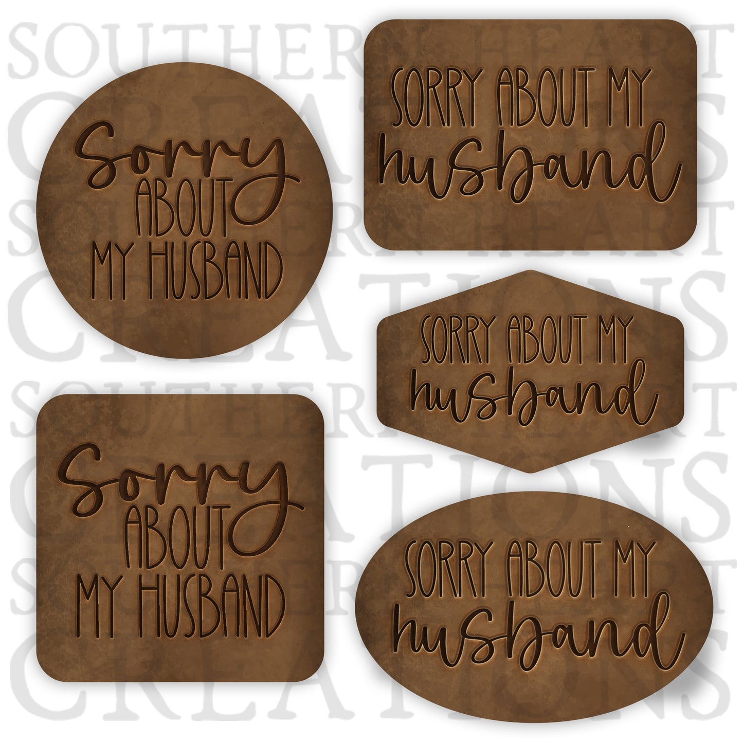 Sorry About My Husband Leather Patch Bundle PNG Digital Download