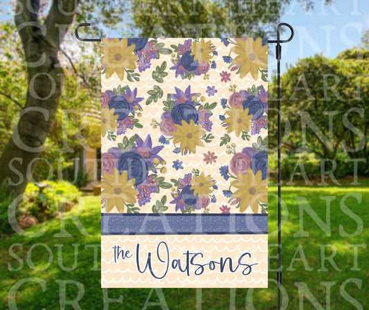 Fall Floral Garden Flag PNG Digital Download