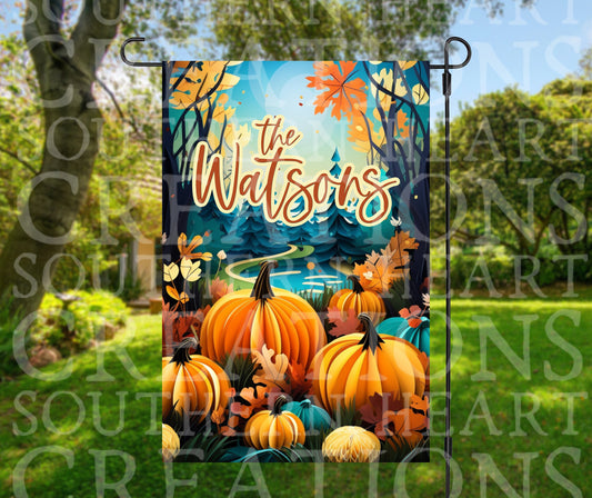 Fall Pumpkins Garden Flag PNG Digital Download