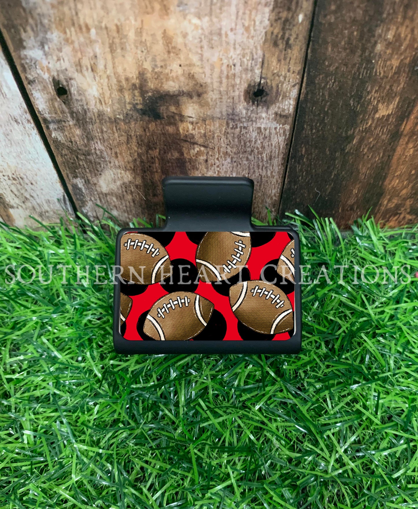 Red and Black Soccer Claw Clip Attachment Bundle PNG Digital Download