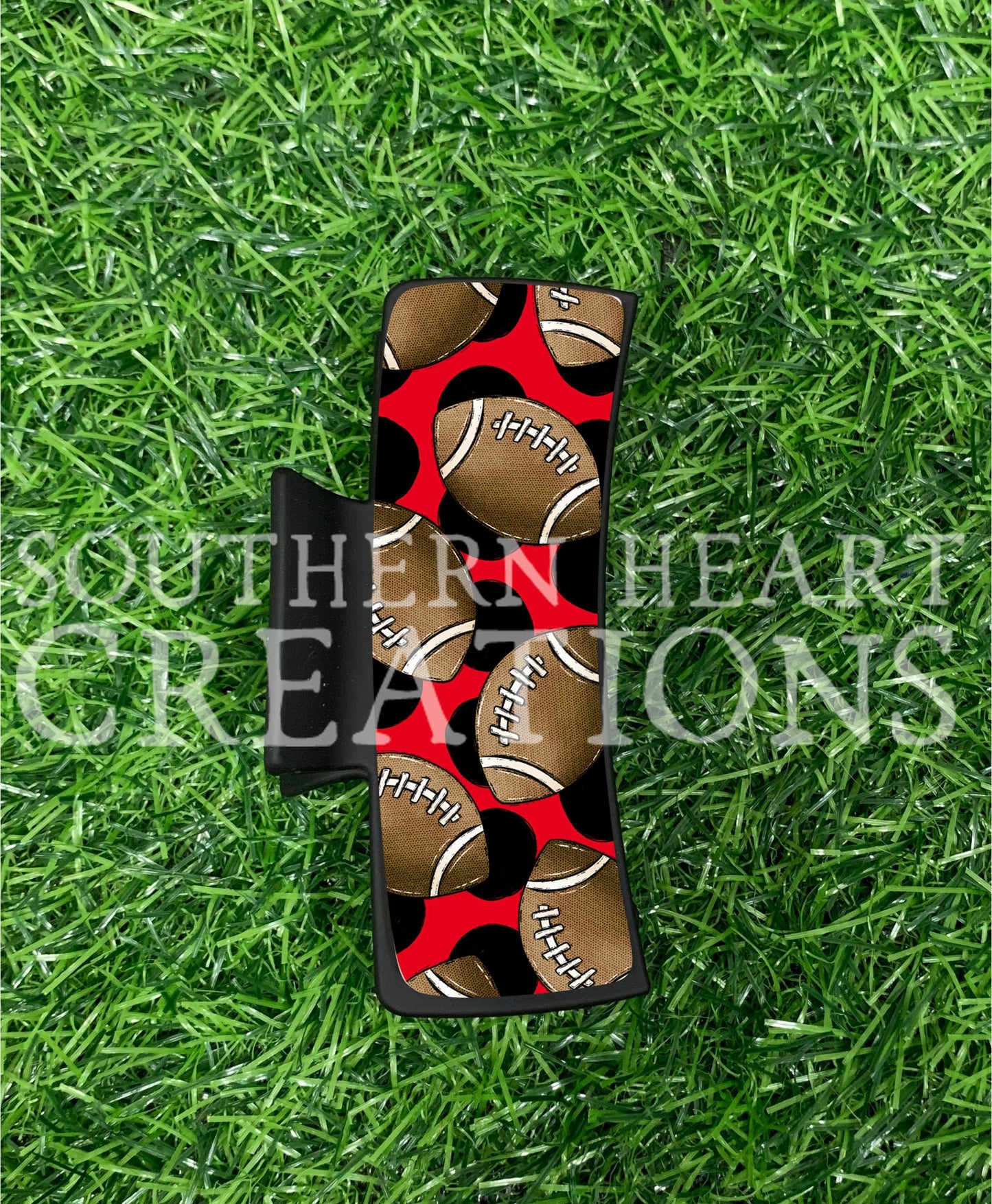 Red and Black Soccer Claw Clip Attachment Bundle PNG Digital Download