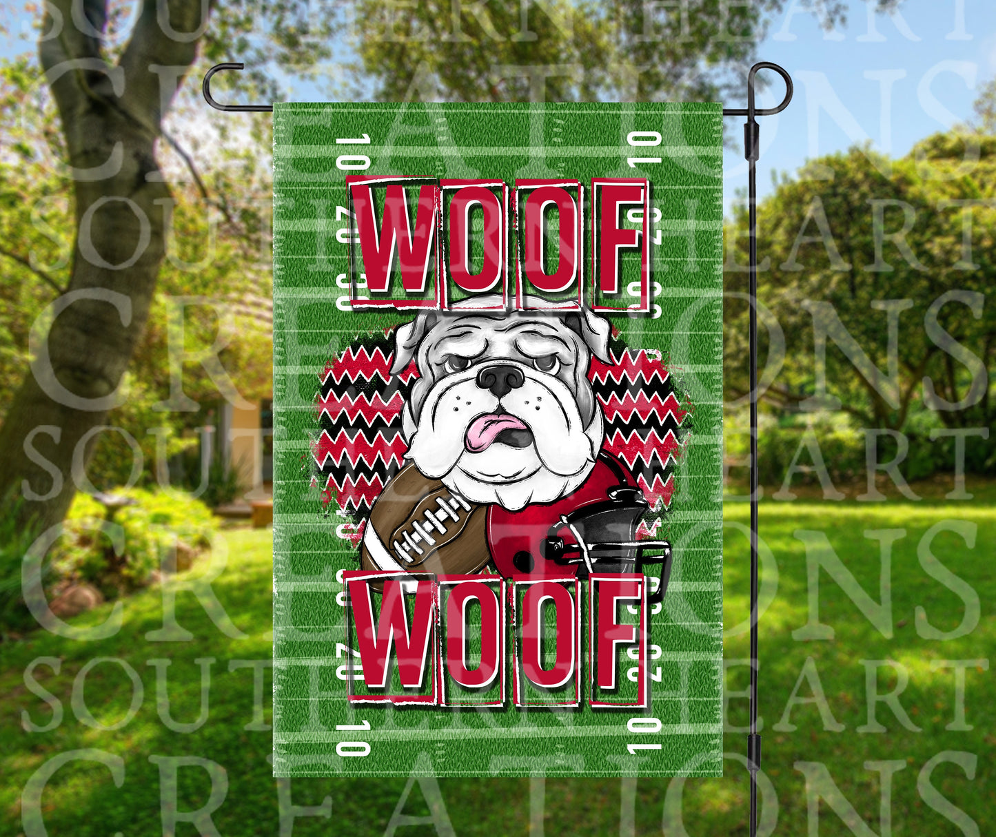 Woof Woof Georgia Football Garden Flag PNG Digital Download