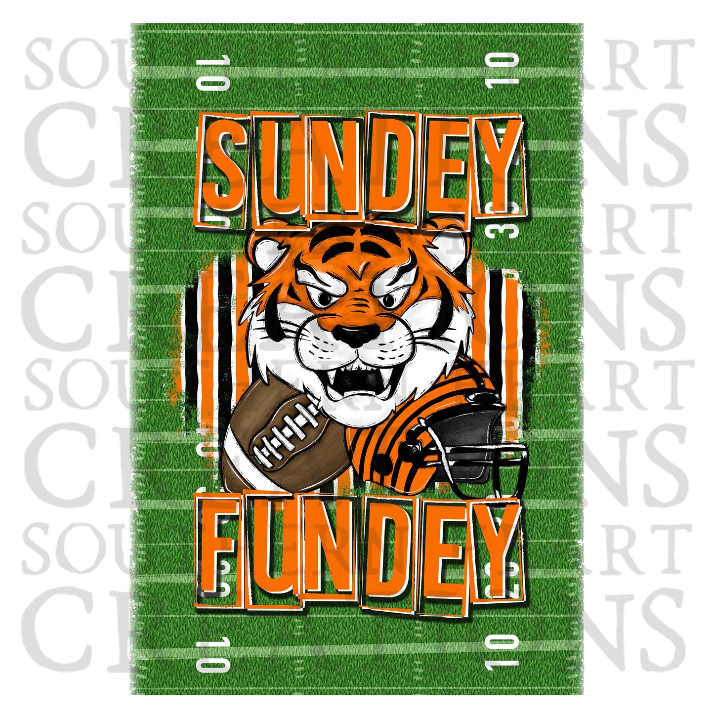 Sundey Fundey Football Garden Flag PNG Digital Download