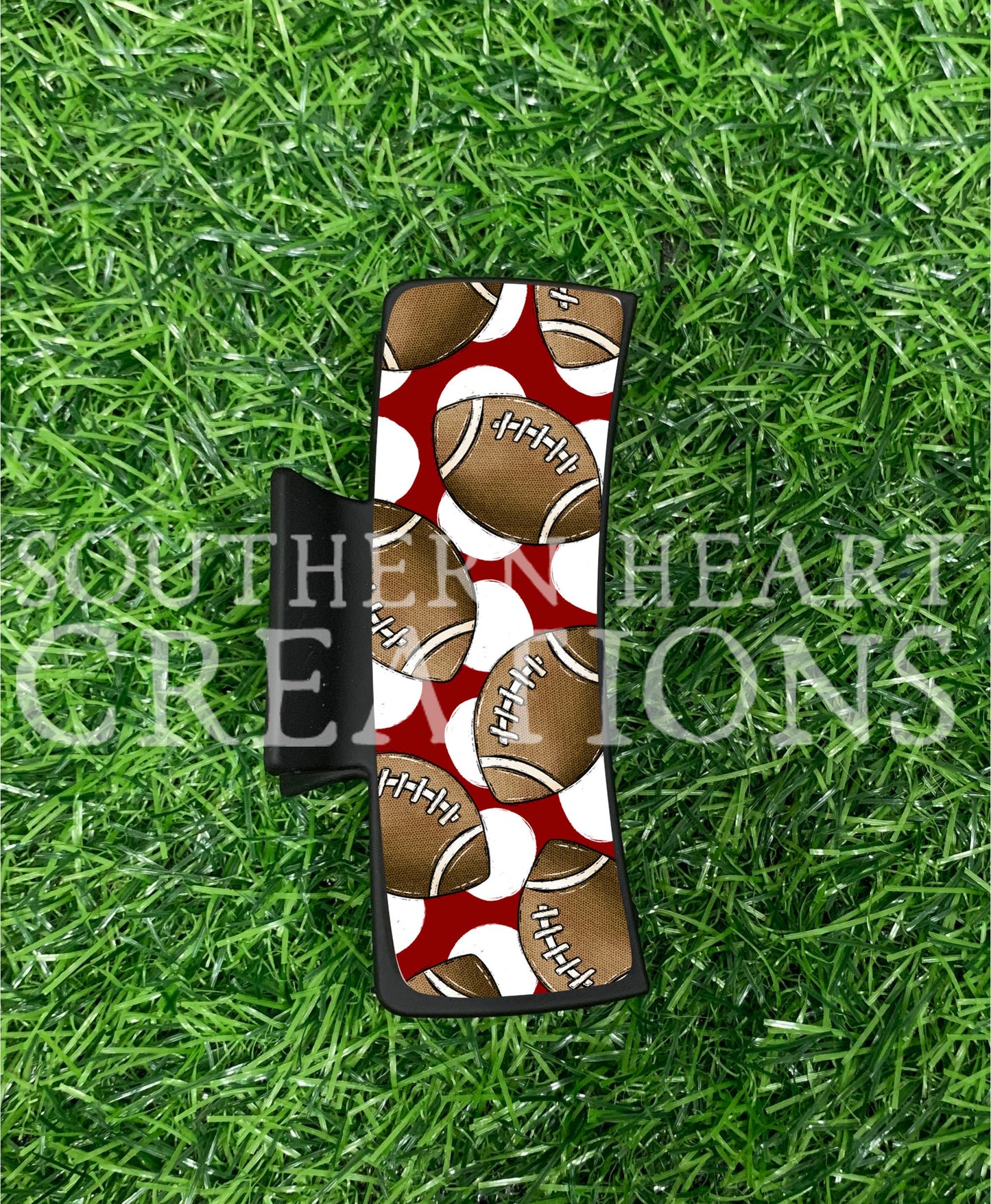 Maroon and White Soccer Claw Clip Attachment Bundle PNG Digital Download