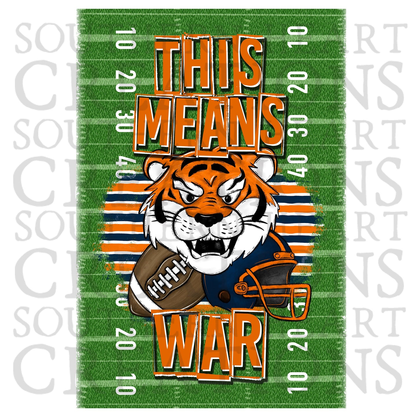 This Means War Tiger Football Garden Flag PNG Digital Download