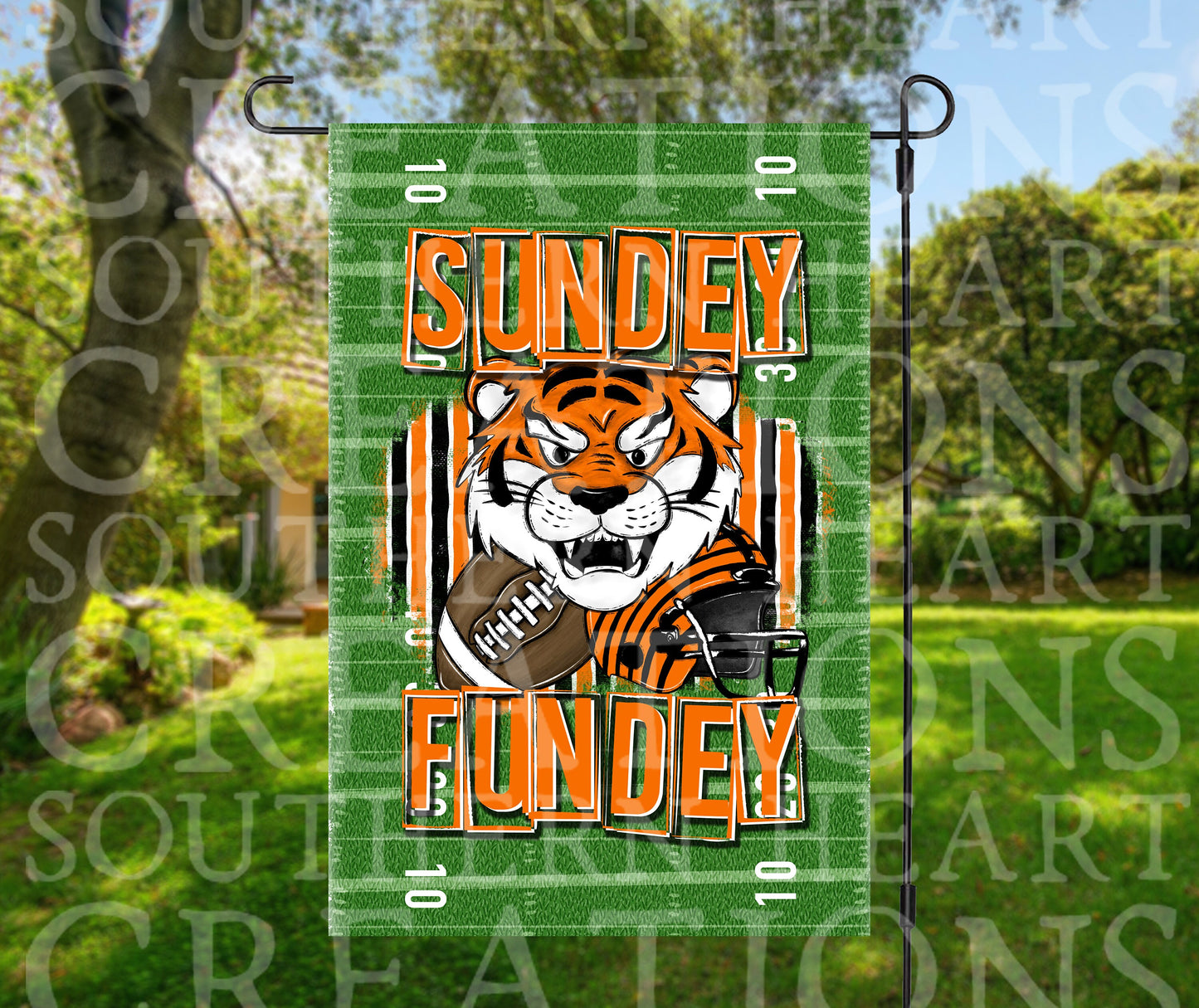 Sundey Fundey Football Garden Flag PNG Digital Download