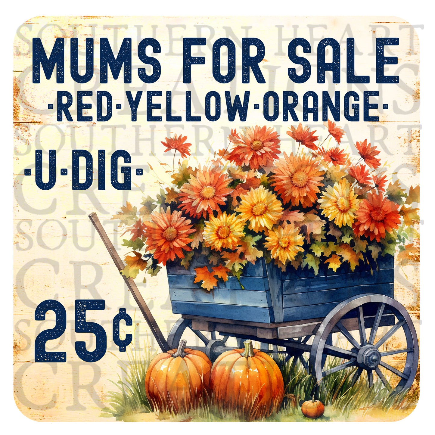 Autumn Pumpkins and Mums Tiered Tray Decor Bundle PNG Digital File