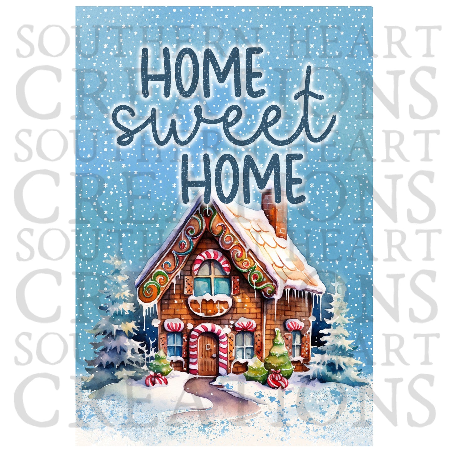 Christmas Gingerbread House Garden Flag PNG Digital Download