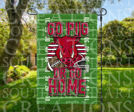 Go Pig or Go Home Football Garden Flag PNG Digital Download