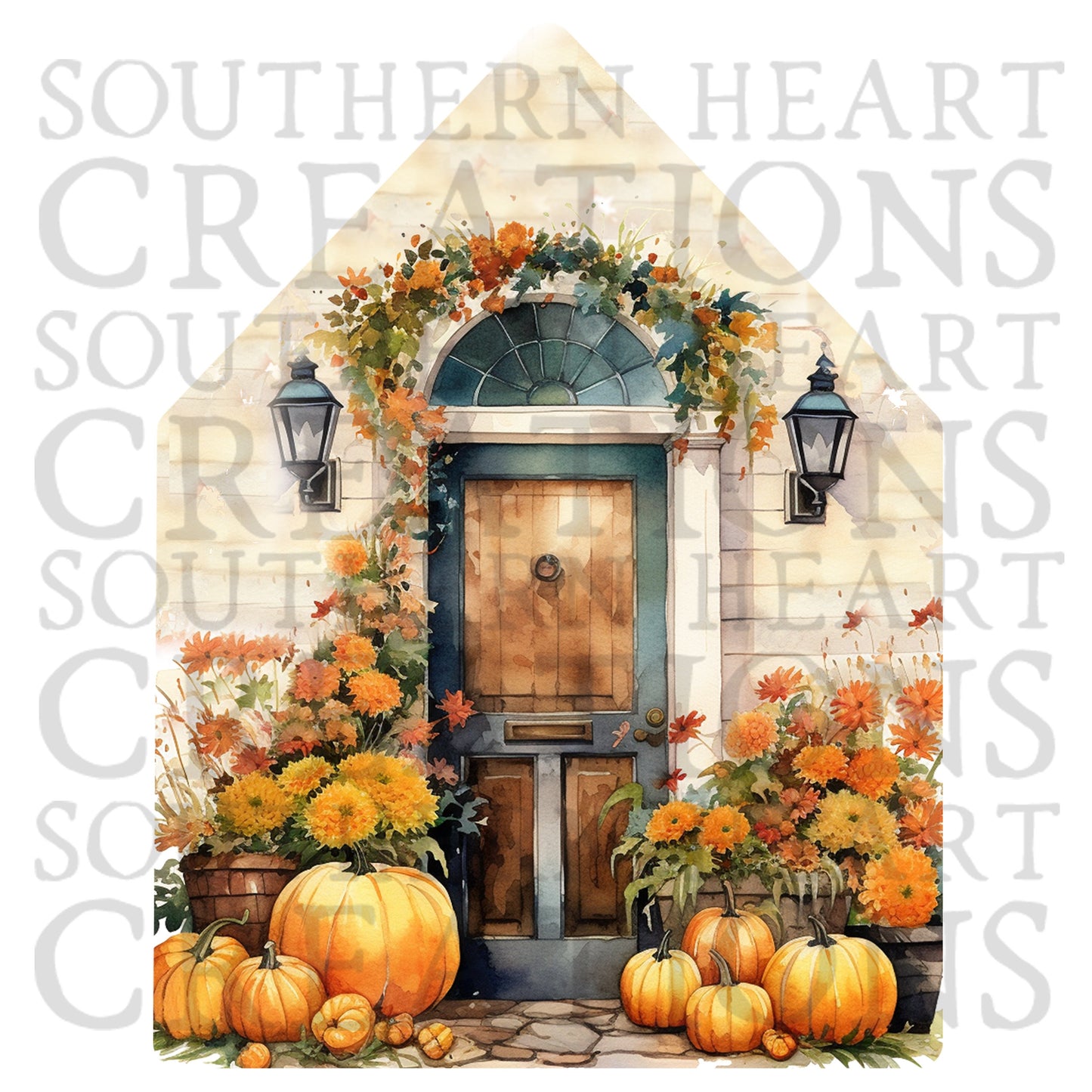 Autumn Pumpkins and Mums Tiered Tray Decor Bundle PNG Digital File