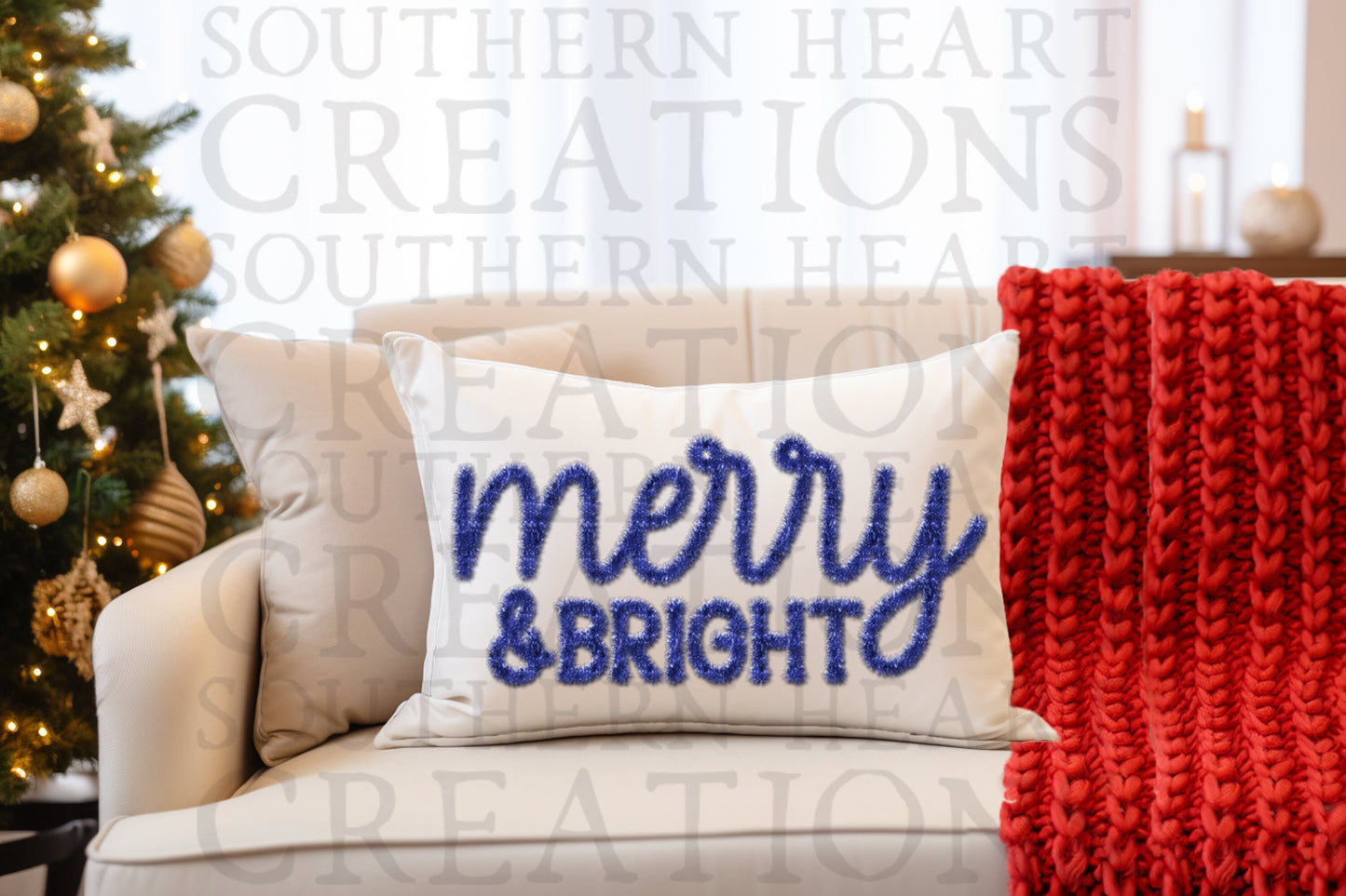 Faux Tinsel Merry and Bright Christmas Bundle PNG Digital Download