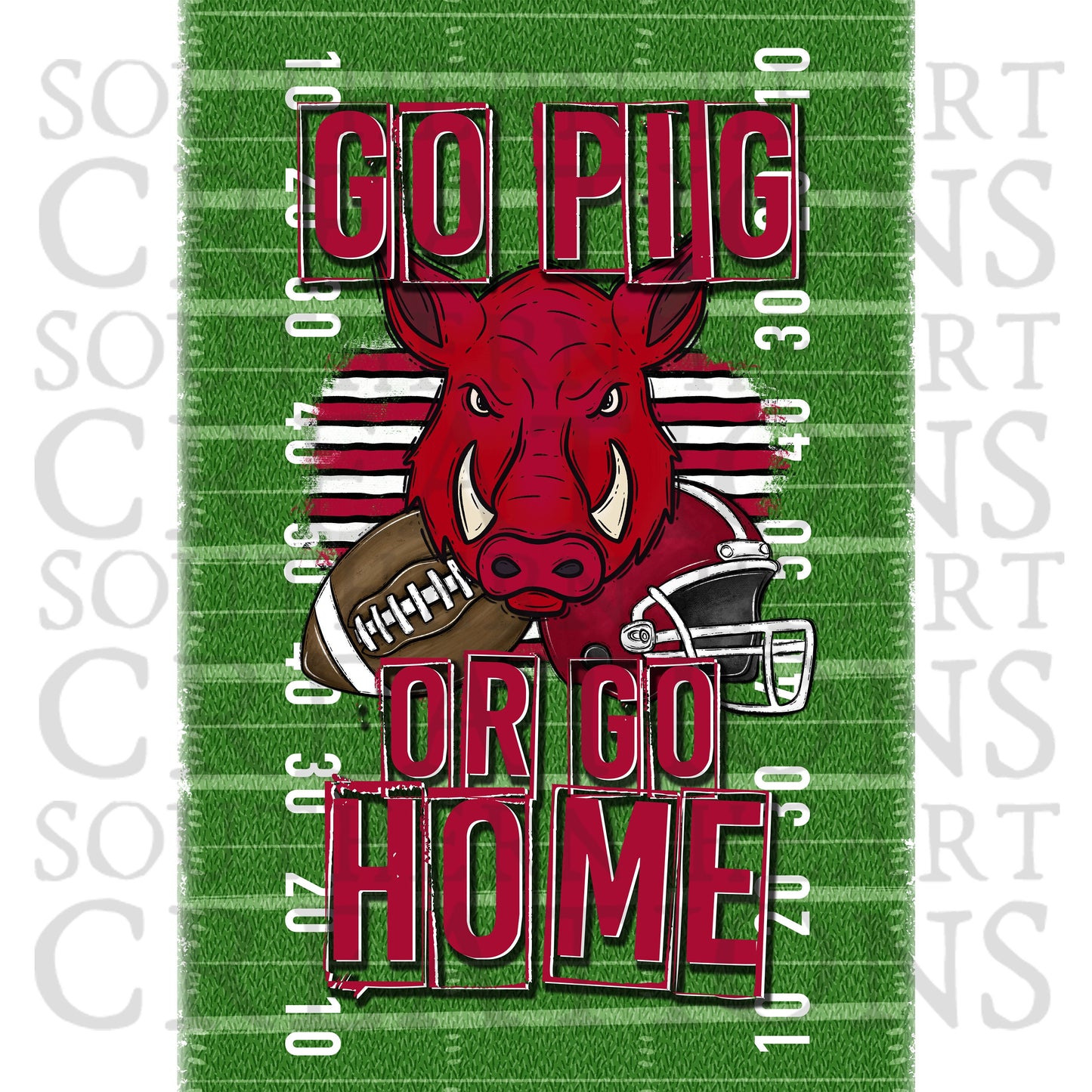 Go Pig or Go Home Football Garden Flag PNG Digital Download