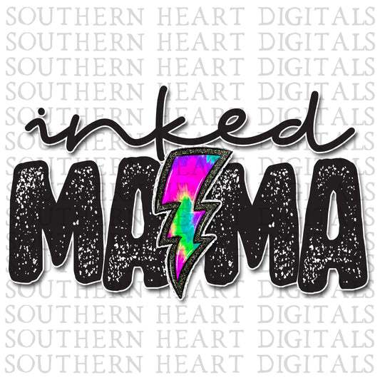 Inked Mama Lightning Bolt PNG Digital Download