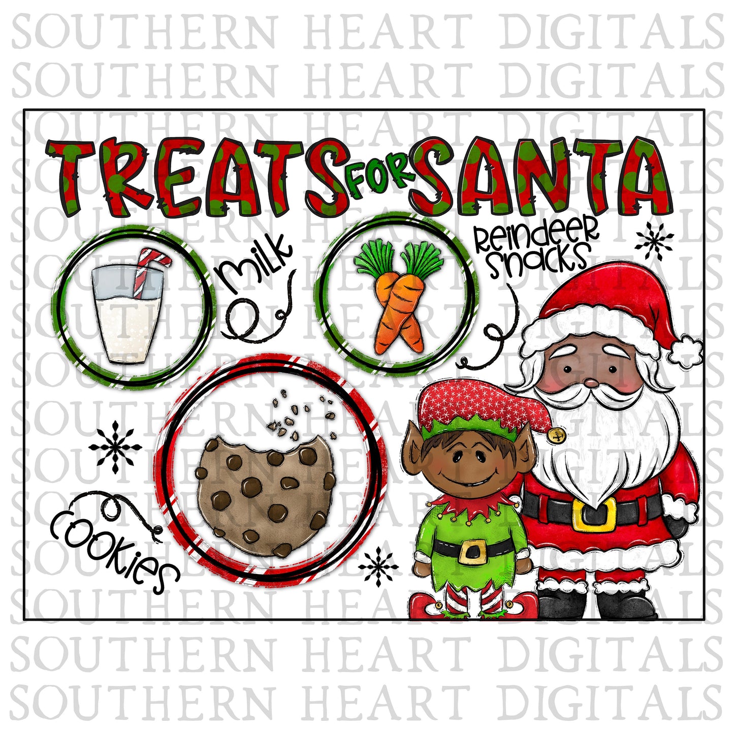 Treats for Santa Placemat PNG Digital Download