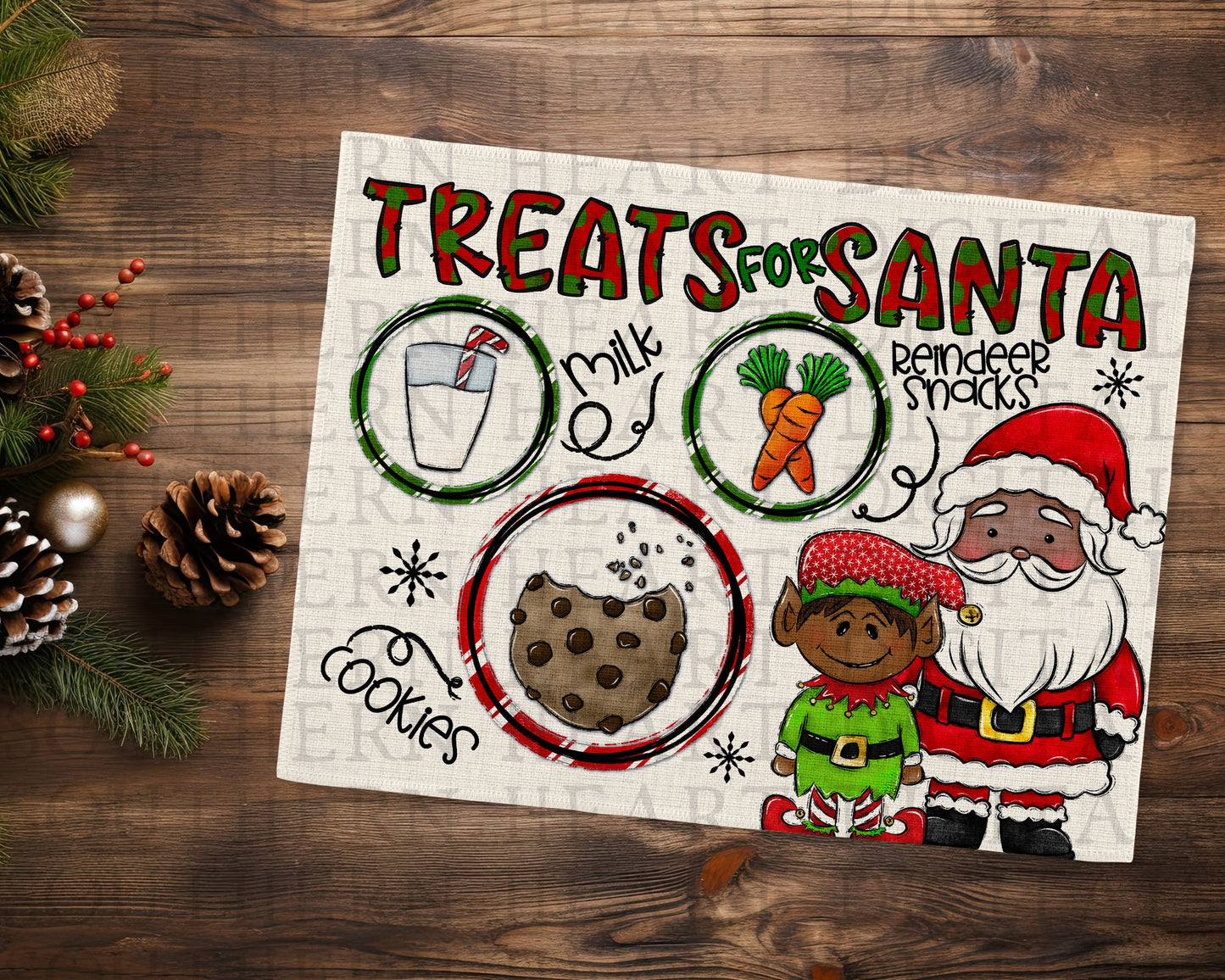 Treats for Santa Placemat PNG Digital Download