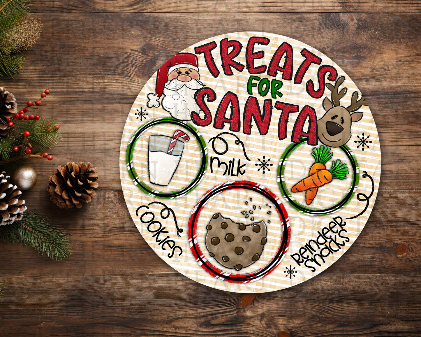 Treats for Santa ROUND PNG Digital Download