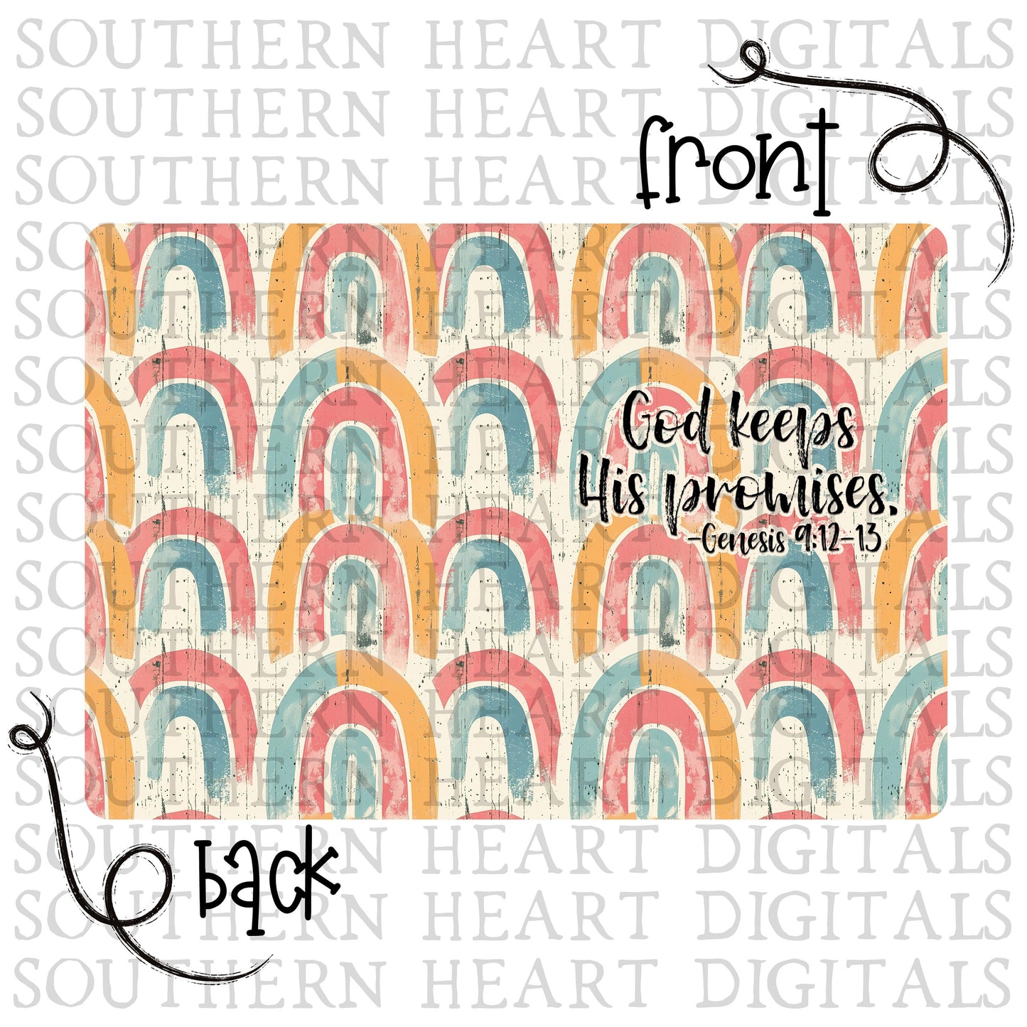 God Keeps His Promises Rainbow Sublimation Journal Cover PNG Digital File