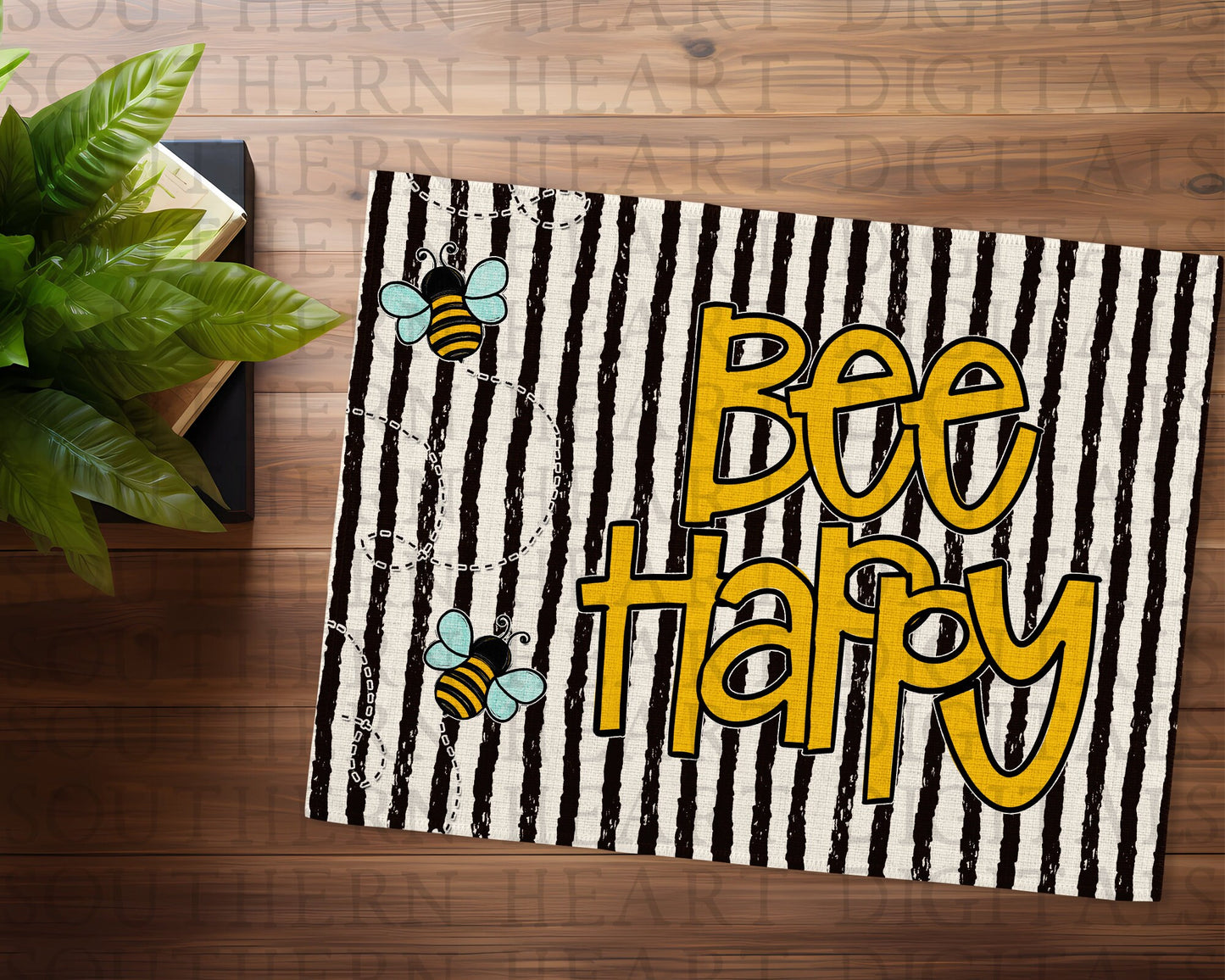 Honeybee Themed Kitchen Placemat & Table Runner Bundle PNG Digital Files