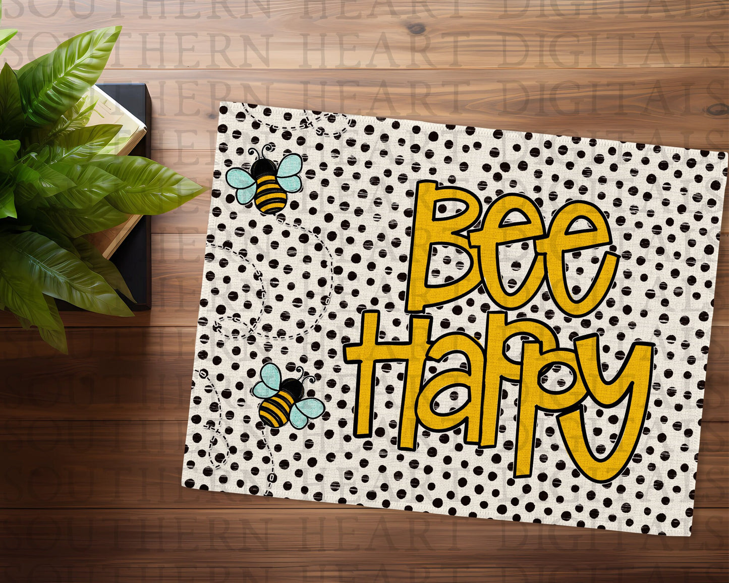 Honeybee Themed Kitchen Placemat & Table Runner Bundle PNG Digital Files