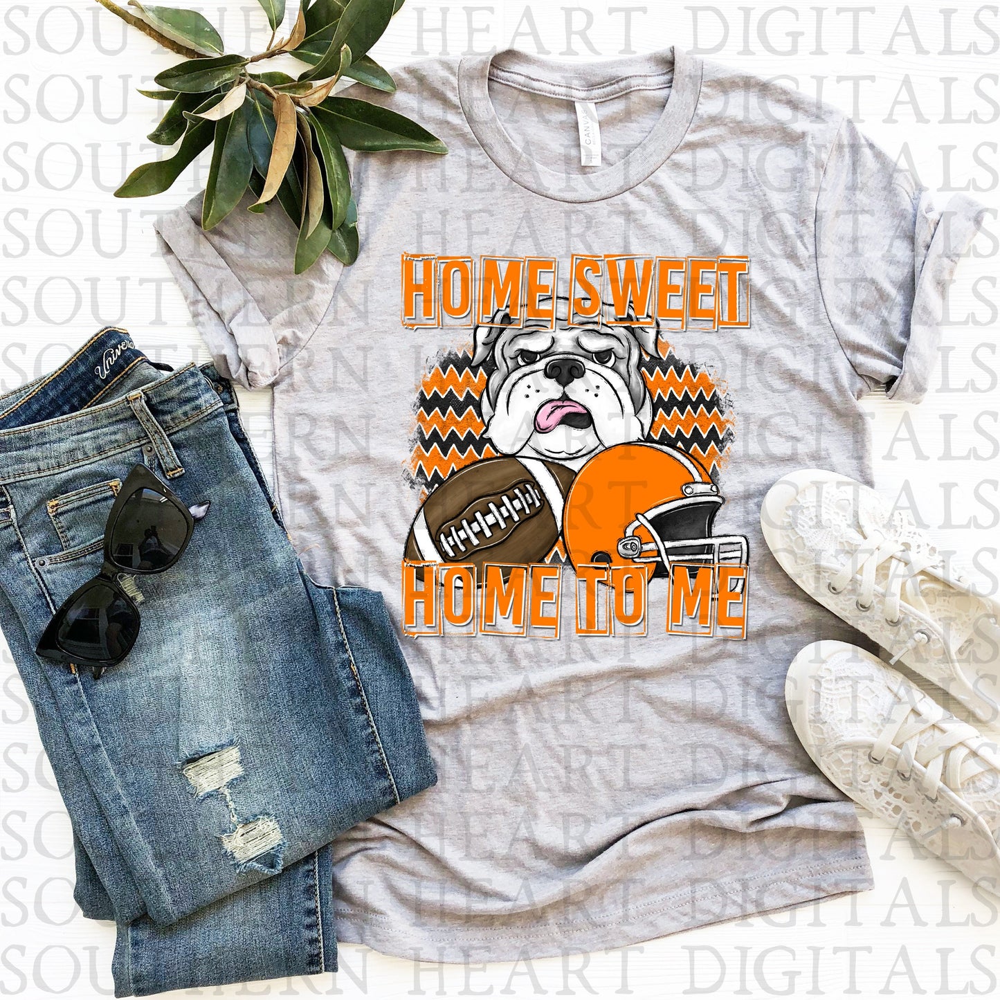 Home Sweet Home To Me Bulldog Mascot PNG Digital Download