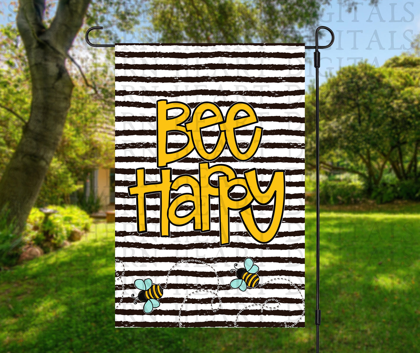 Honeybee Themed Bee Happy Garden Flag Bundle PNG Digital Files