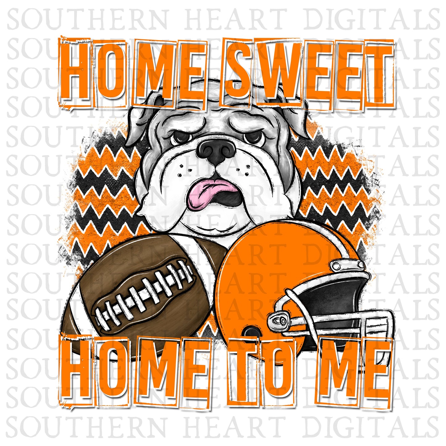 Home Sweet Home To Me Bulldog Mascot PNG Digital Download