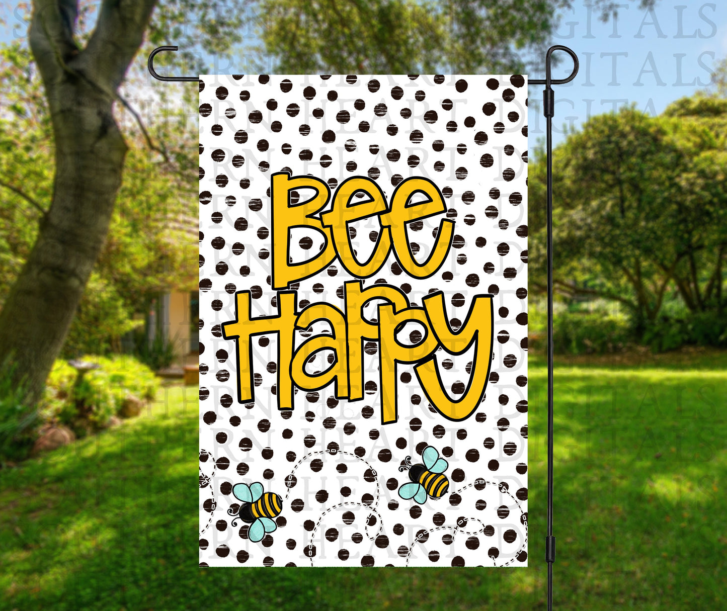 Honeybee Themed Bee Happy Garden Flag Bundle PNG Digital Files