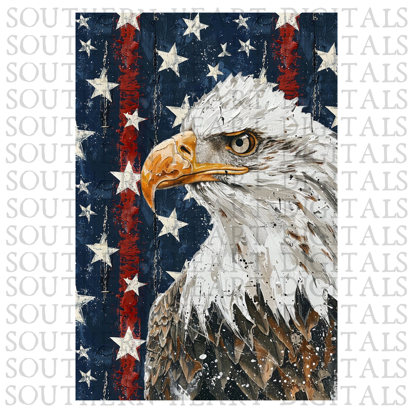 Patriotic Eagle Red White and Blue Garden Flag PNG Digital Download