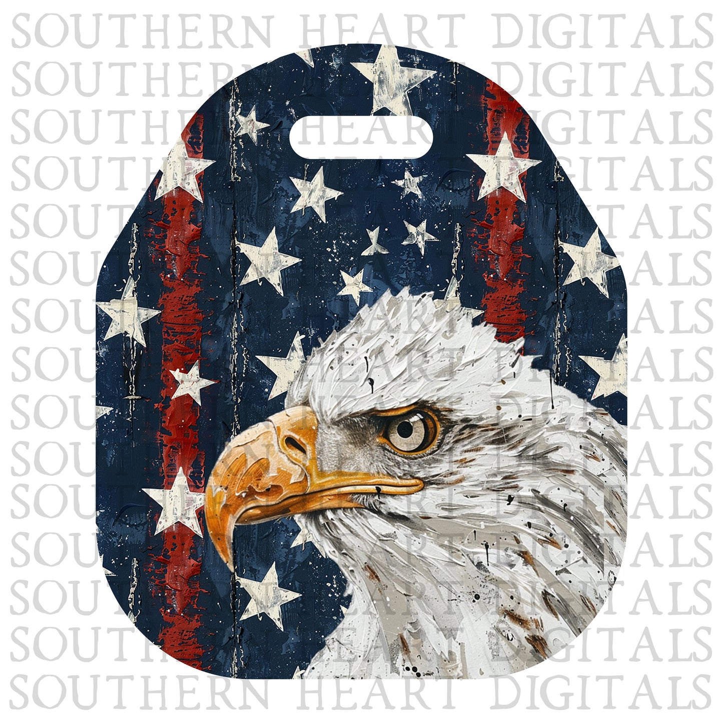 Patriotic Eagle Red White and Blue Neoprene Lunchbag Tote Template PNG Digital File