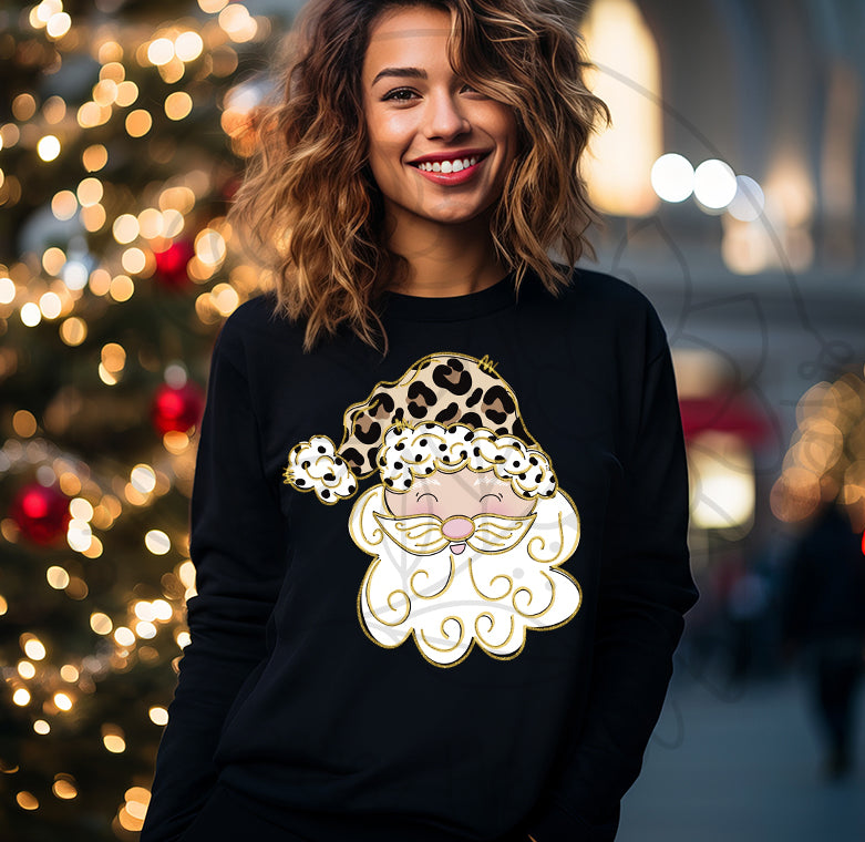 Leopard Light Skinned Santa Shirt